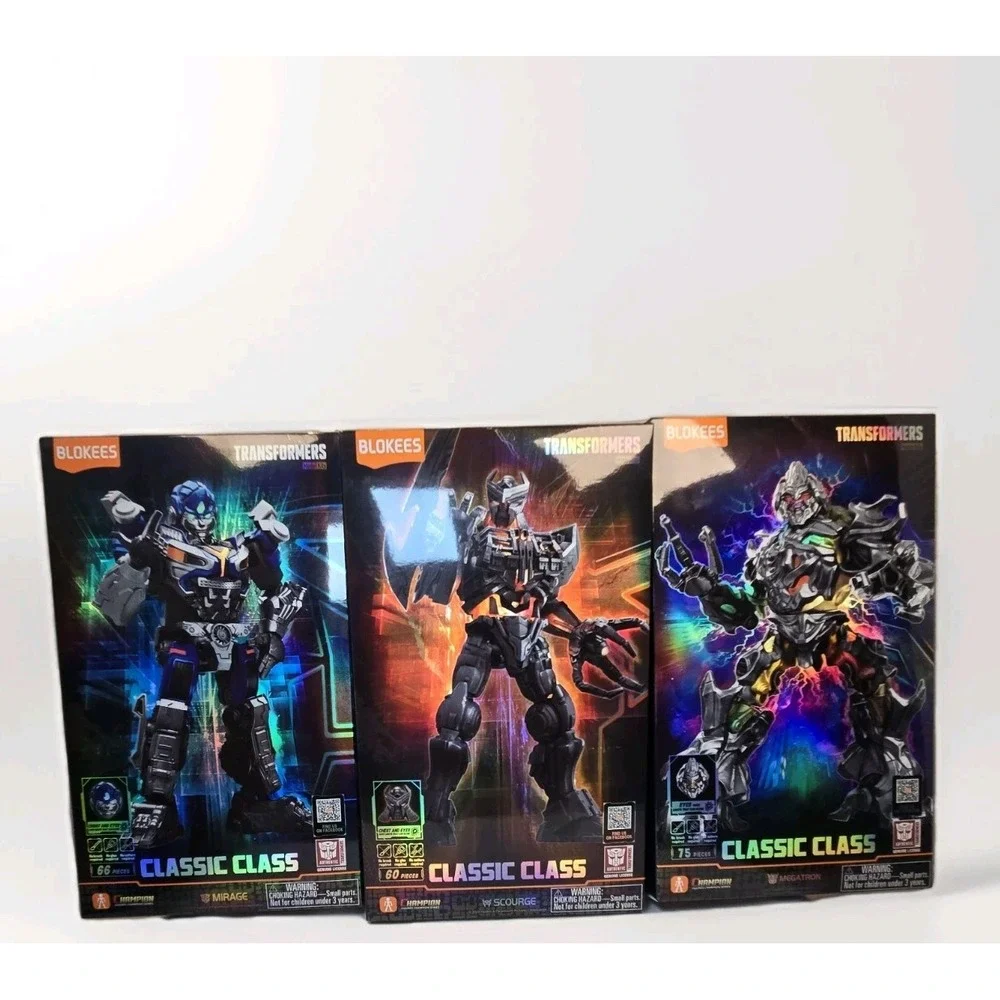 Blokees Transformers Classic Class Lot of 3 Models Megatron,Scourge, Mirage New‎